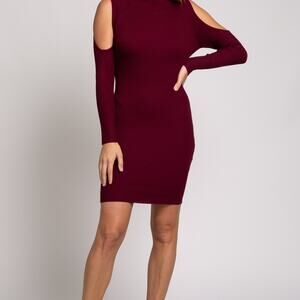Planet Gold | Dresses | Planet Gold Womens Burgundy Long Sleeve Scoop Neck  Short Party Body Con Dress Xs | Poshmark